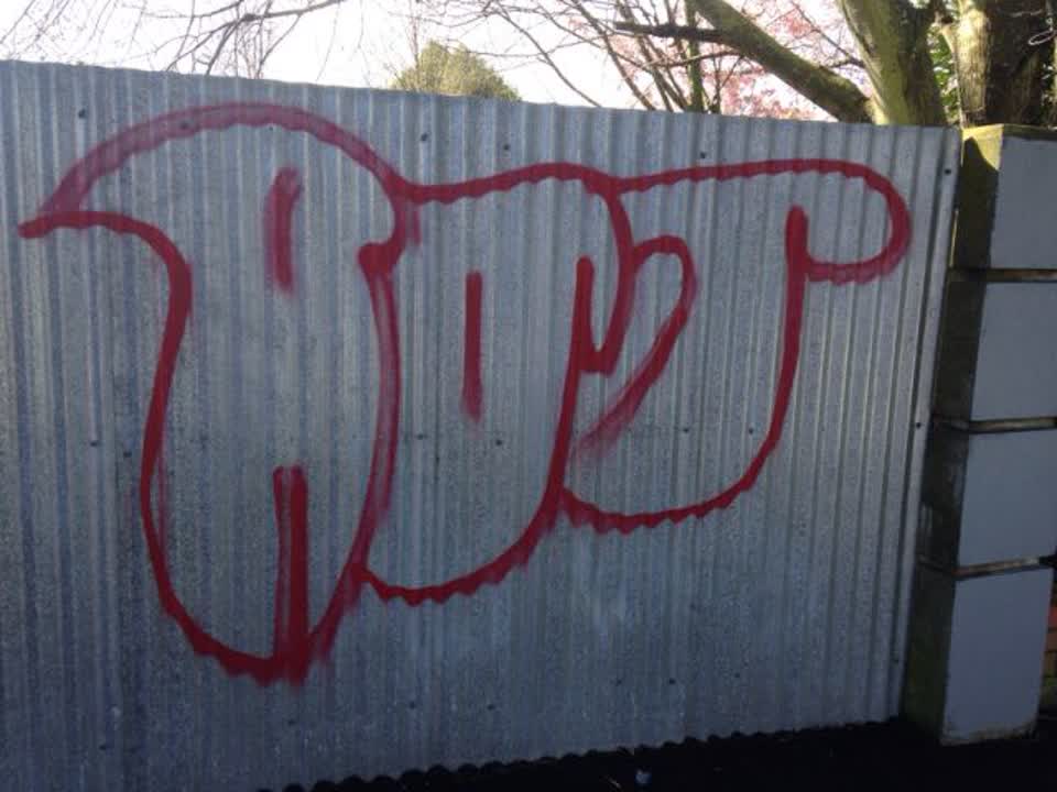 The photograph attached to this graffiti report