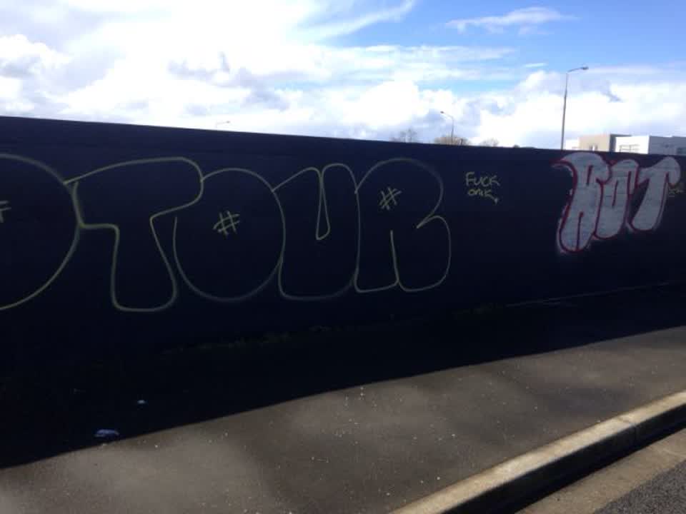 The photograph attached to this graffiti report