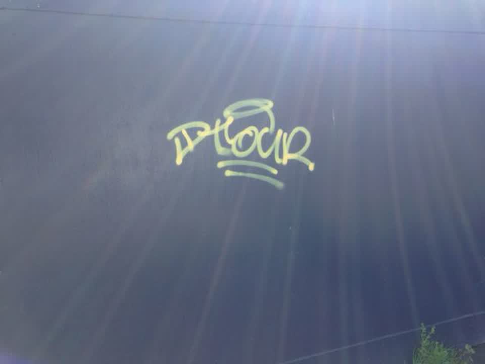 The photograph attached to this graffiti report