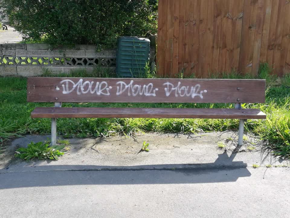 The photograph attached to this graffiti report