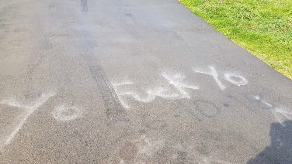 The photograph attached to this graffiti report