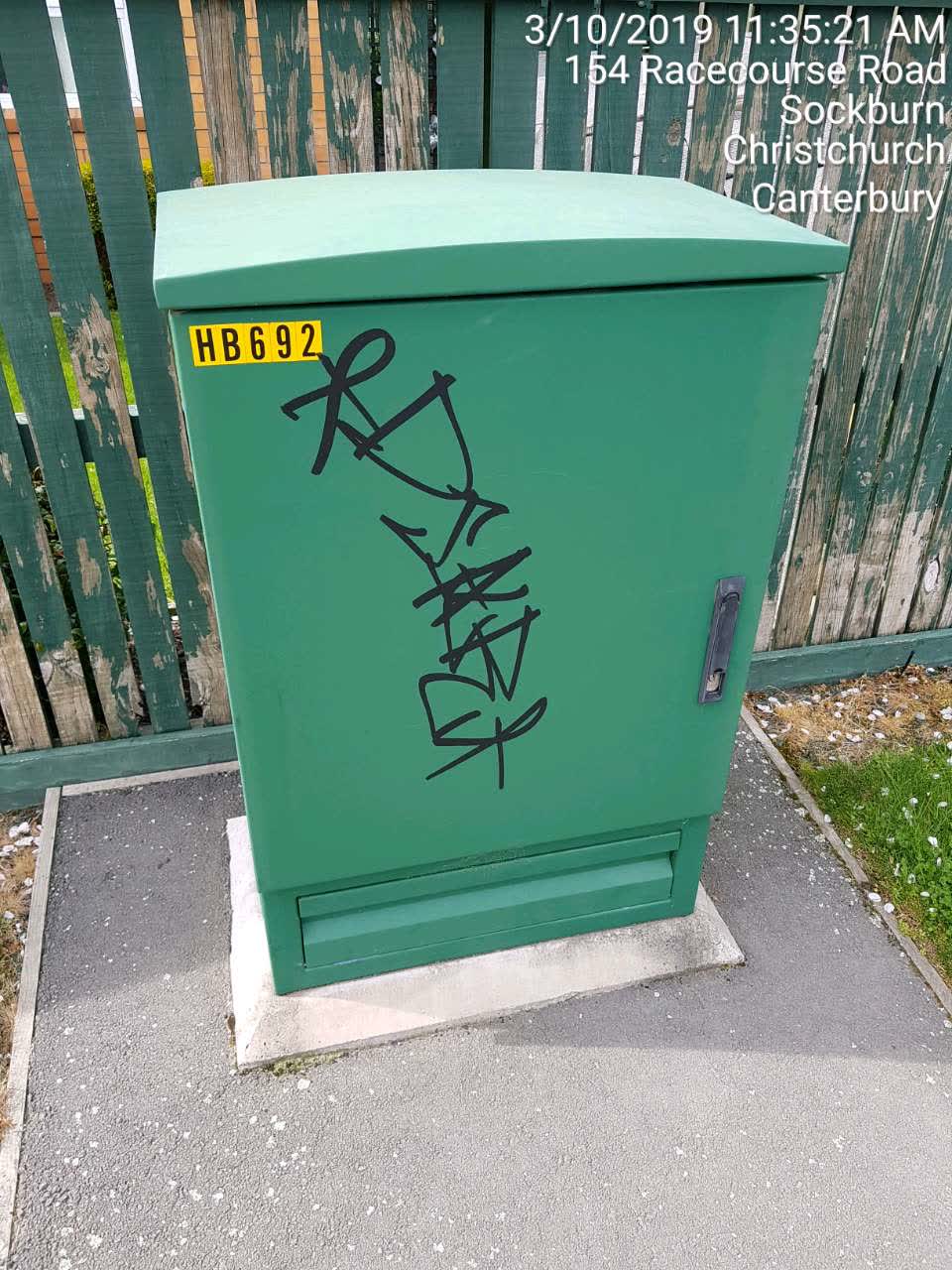 The photograph attached to this graffiti report