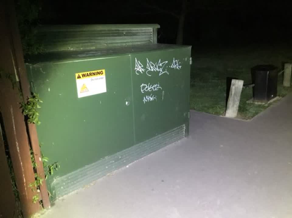 The photograph attached to this graffiti report