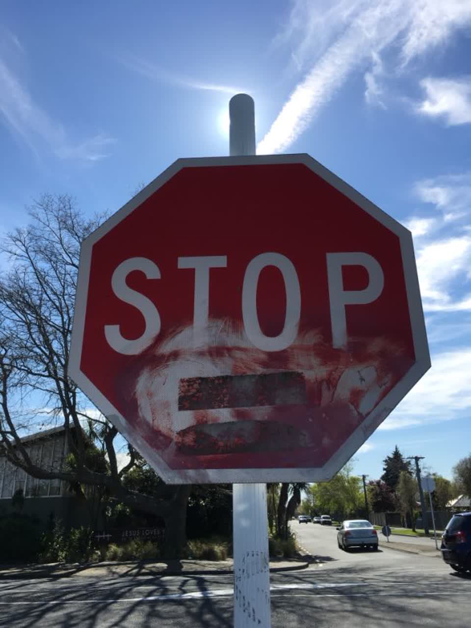 The photograph attached to this graffiti report