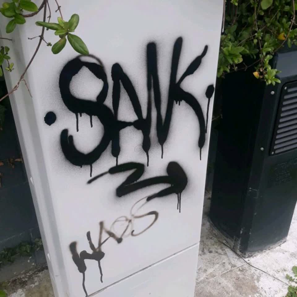 The photograph attached to this graffiti report