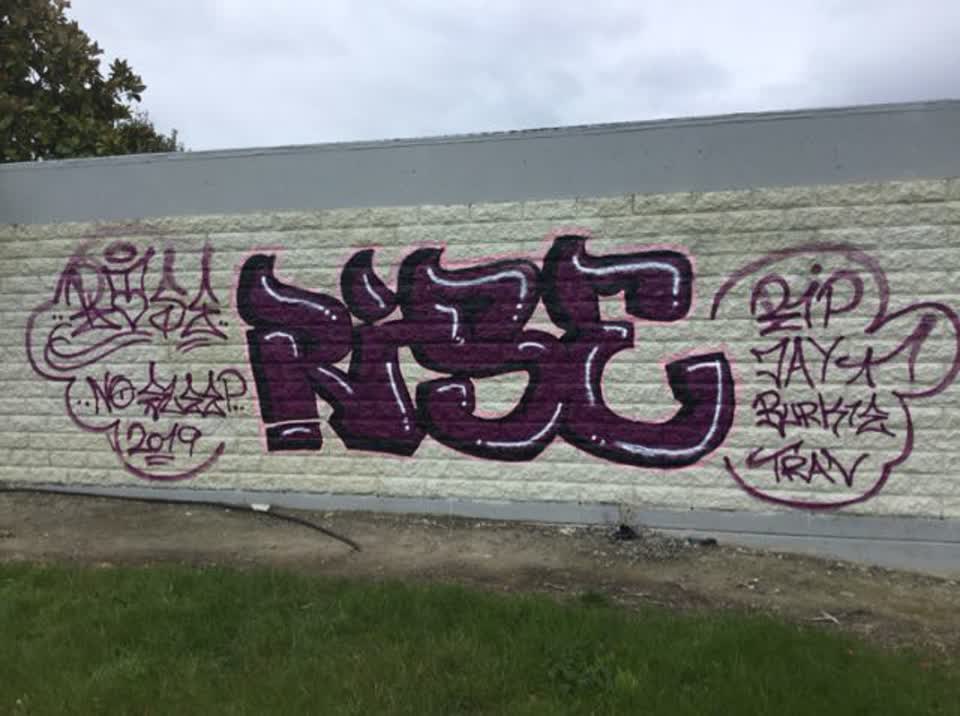 The photograph attached to this graffiti report