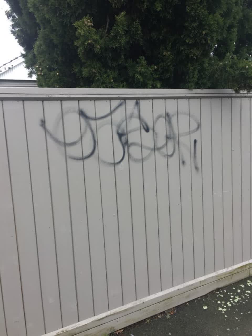 The photograph attached to this graffiti report