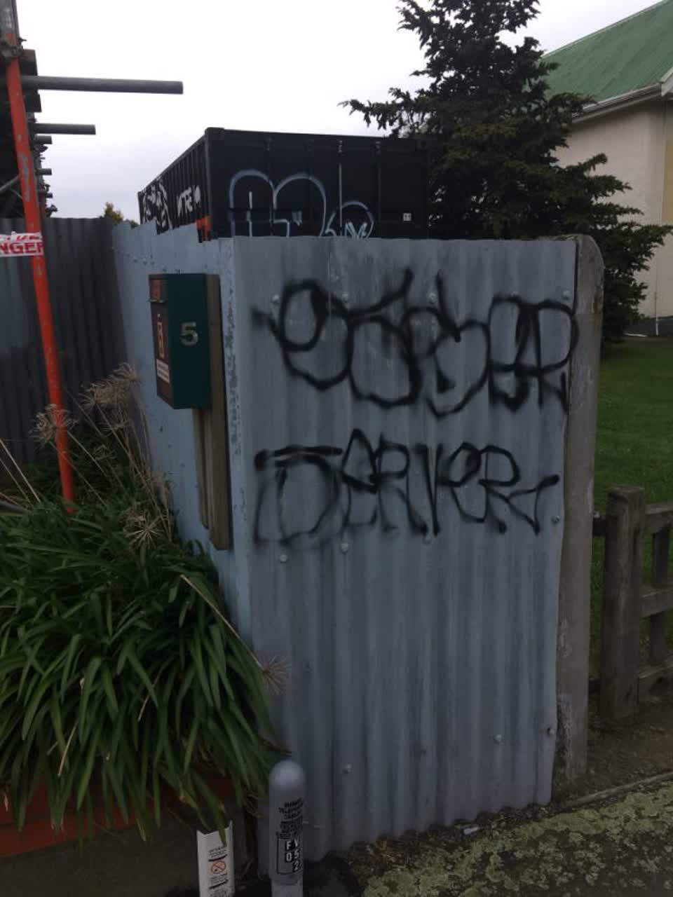 The photograph attached to this graffiti report