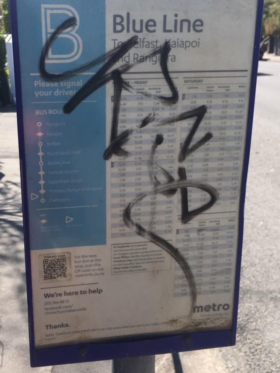 The photograph attached to this graffiti report