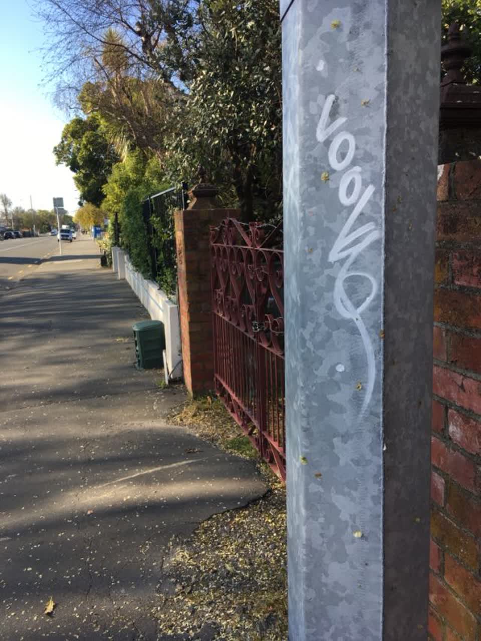 The photograph attached to this graffiti report