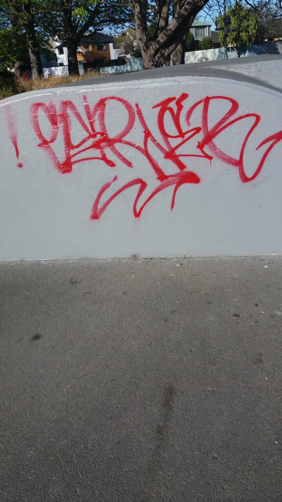 The photograph attached to this graffiti report