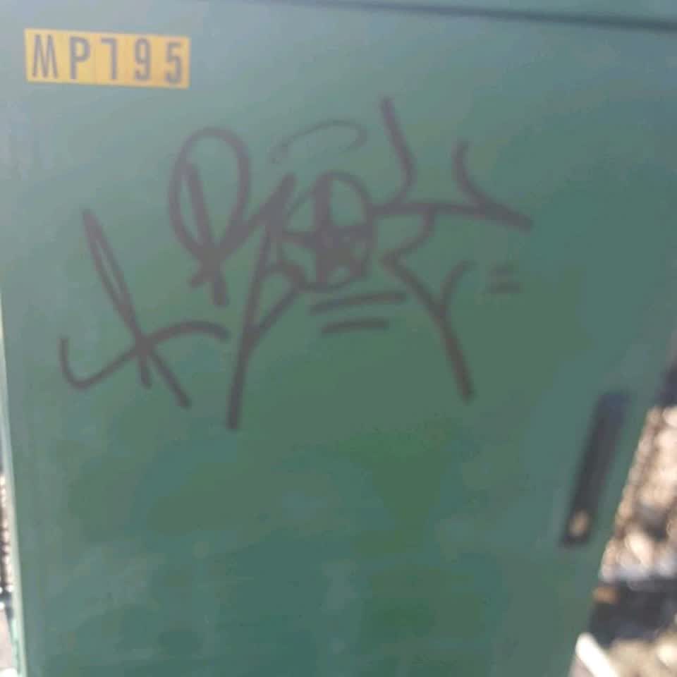 The photograph attached to this graffiti report