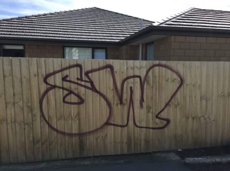 The photograph attached to this graffiti report