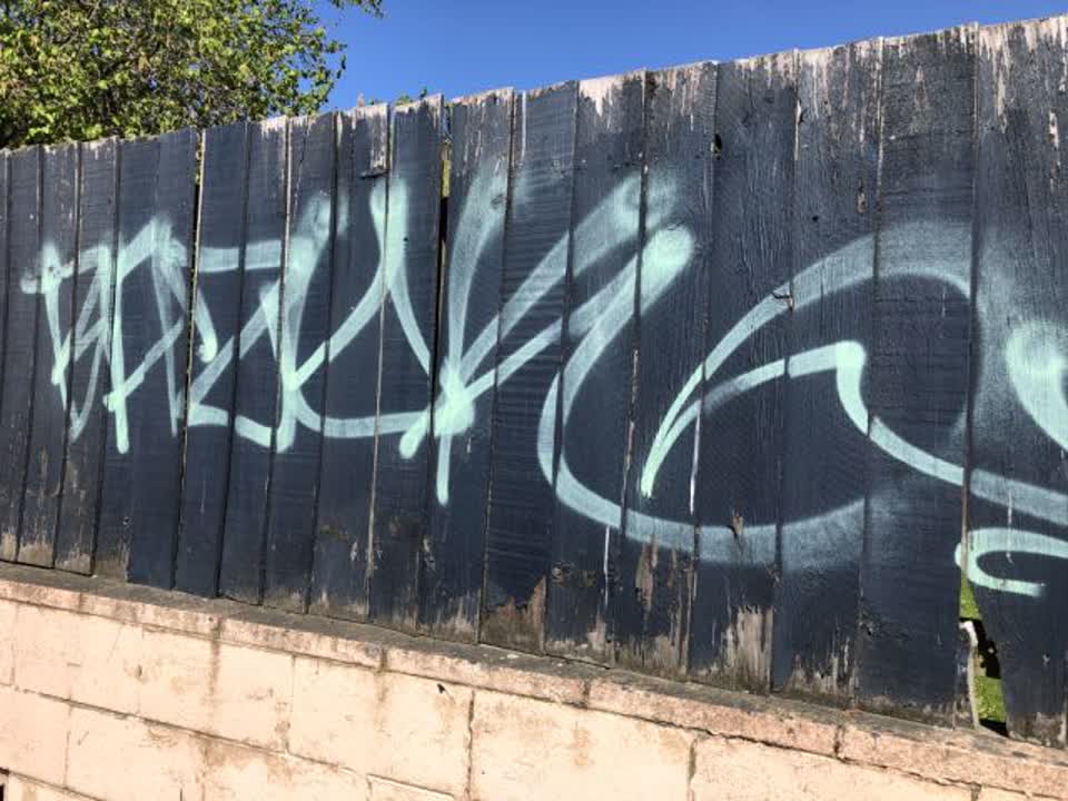 The photograph attached to this graffiti report