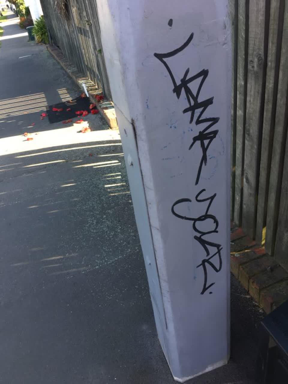 The photograph attached to this graffiti report