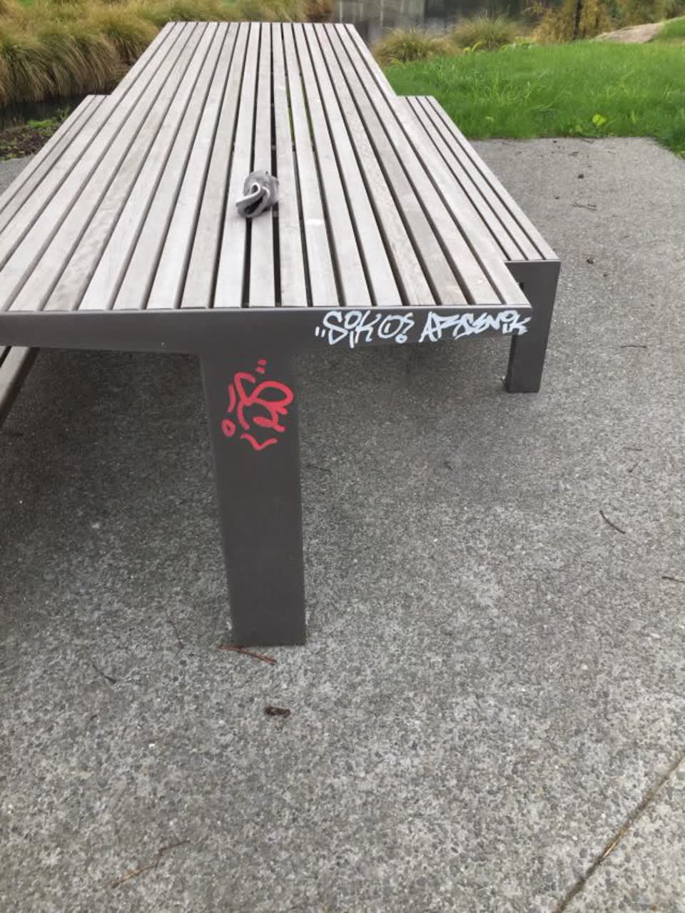 The photograph attached to this graffiti report