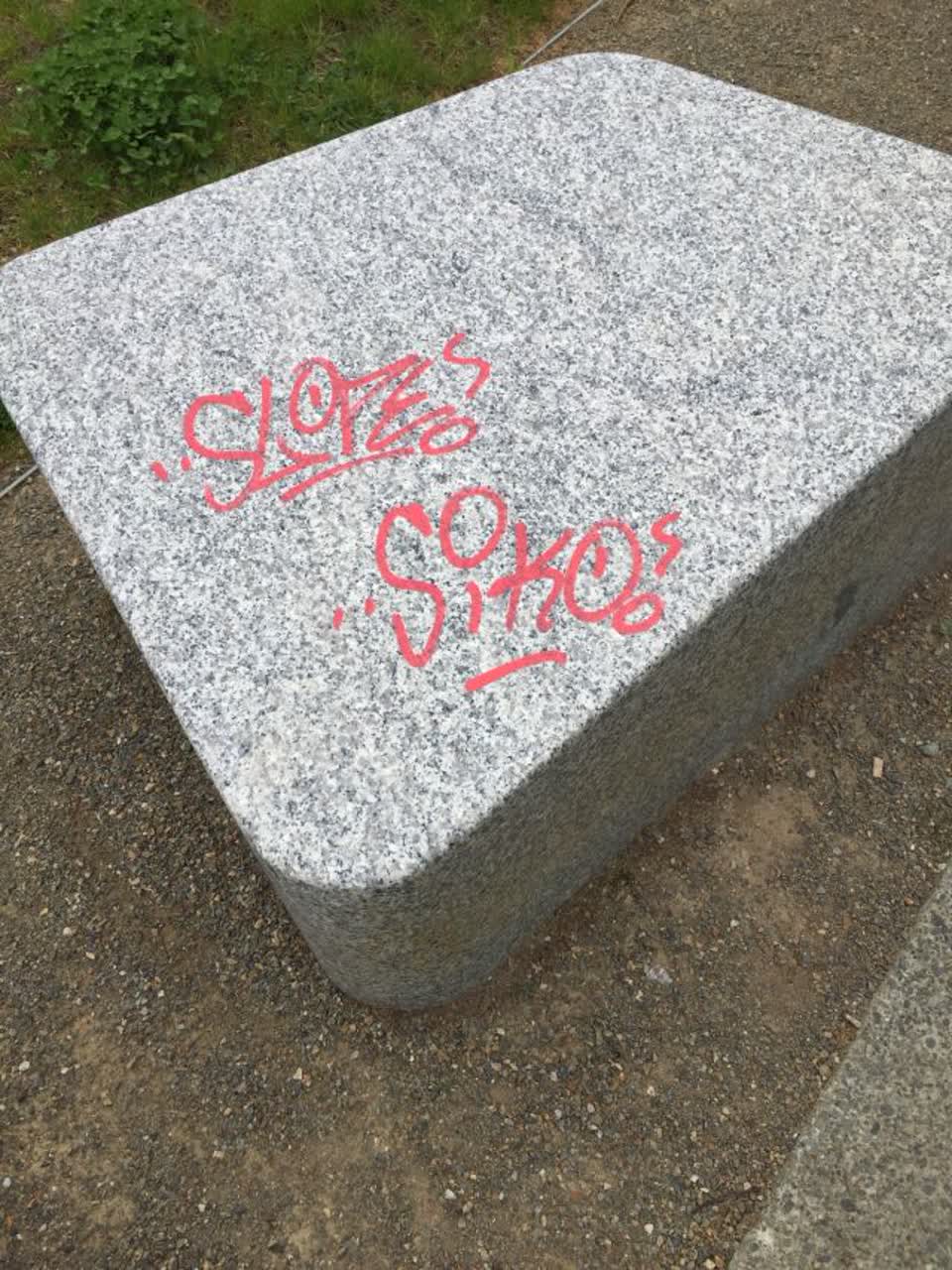 The photograph attached to this graffiti report