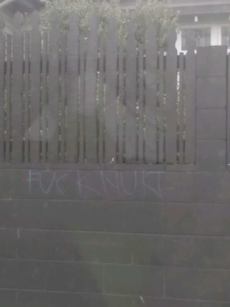The photograph attached to this graffiti report