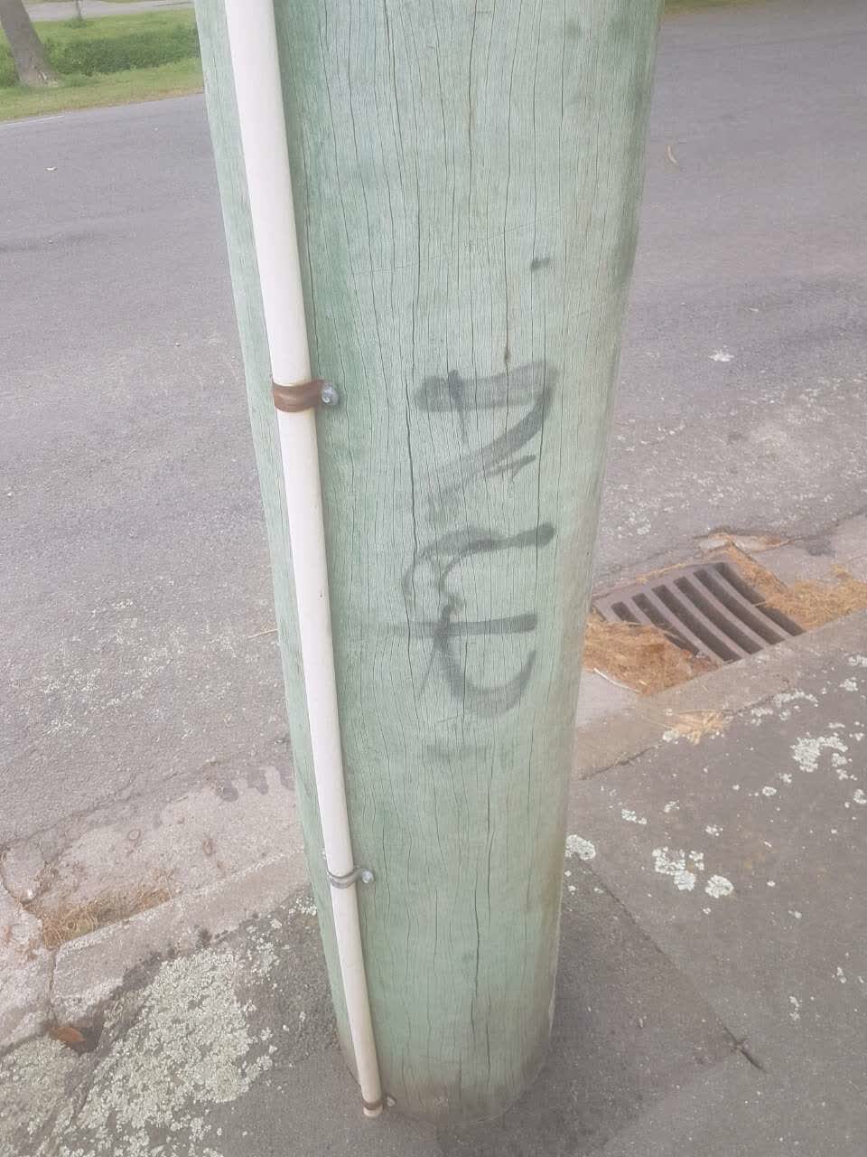 The photograph attached to this graffiti report