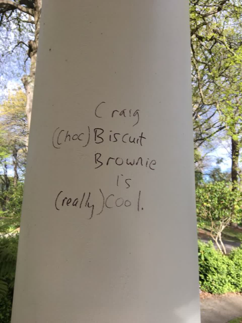 The photograph attached to this graffiti report