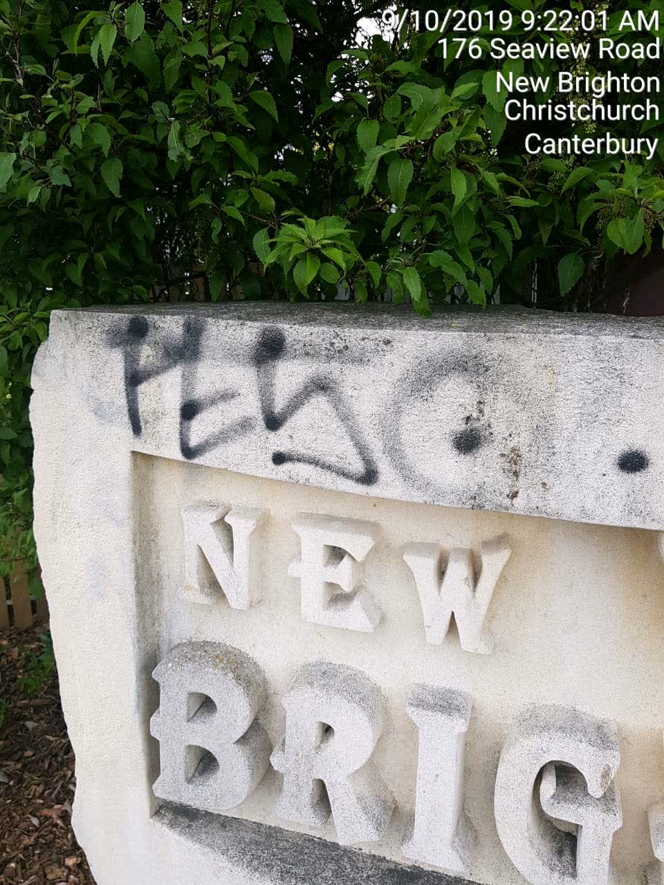 The photograph attached to this graffiti report