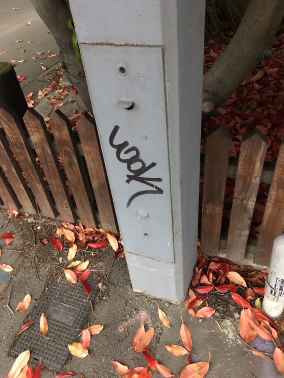 The photograph attached to this graffiti report