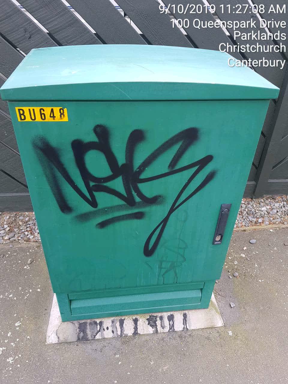 The photograph attached to this graffiti report