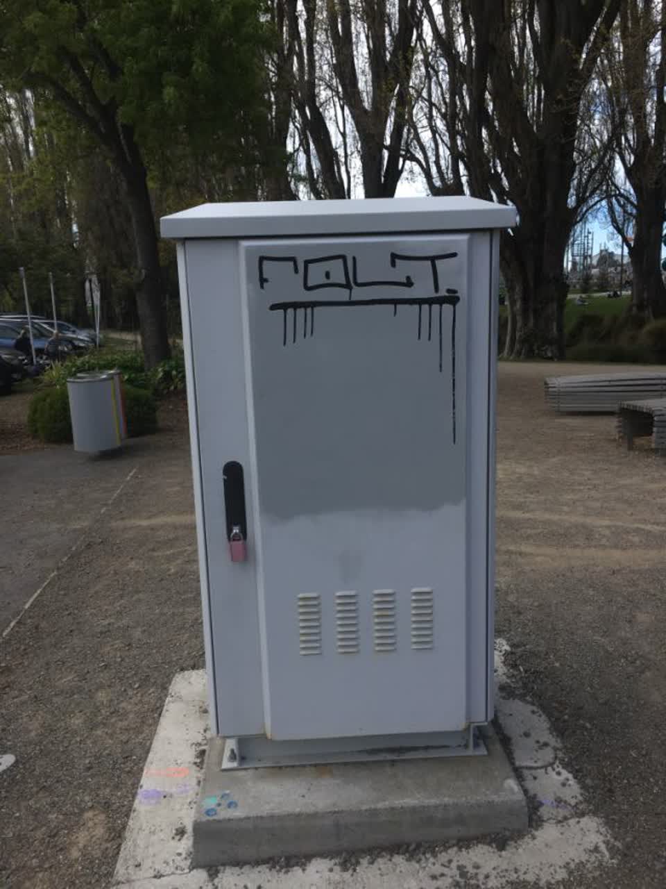 The photograph attached to this graffiti report