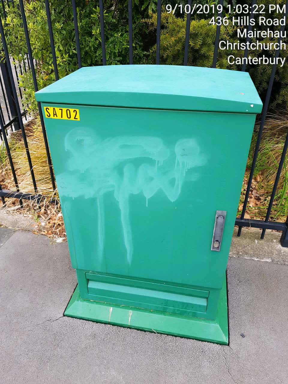 The photograph attached to this graffiti report