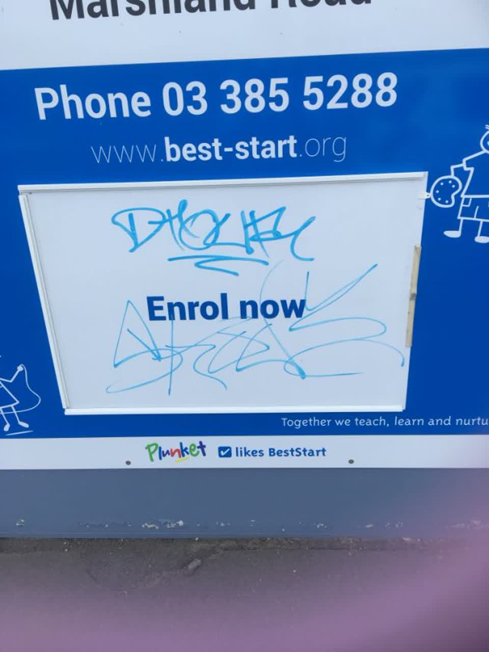 The photograph attached to this graffiti report