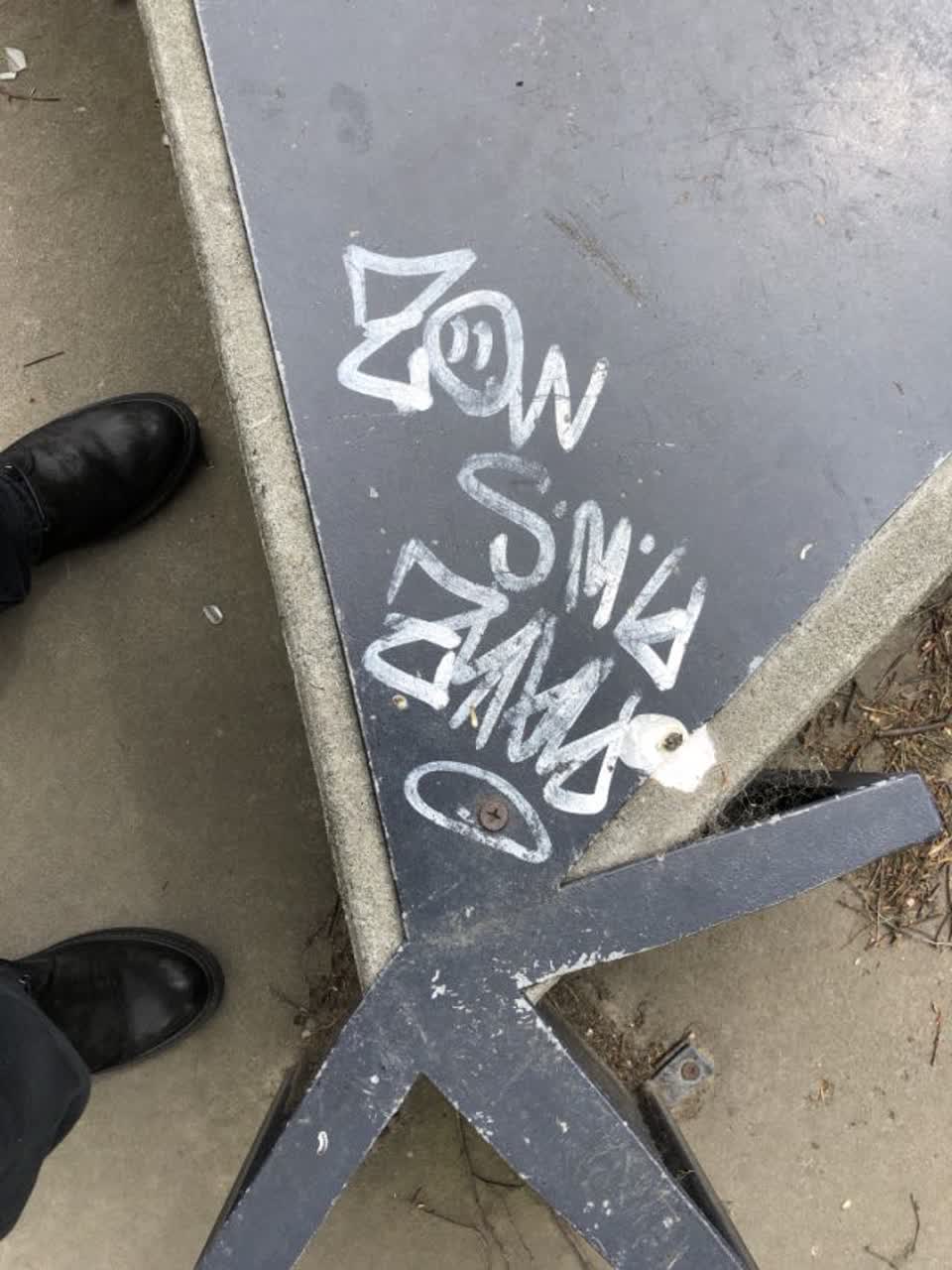 The photograph attached to this graffiti report