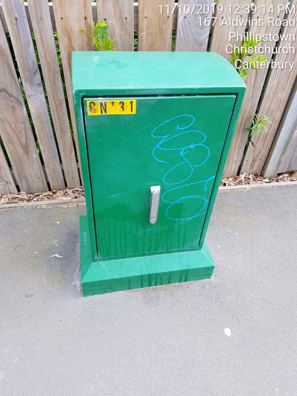 The photograph attached to this graffiti report