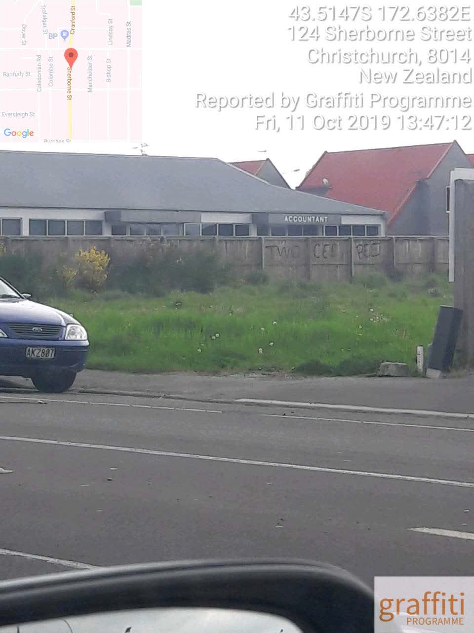 The photograph attached to this graffiti report