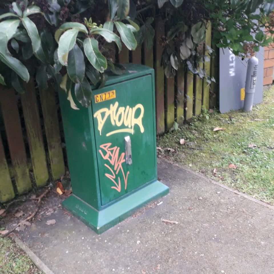 The photograph attached to this graffiti report