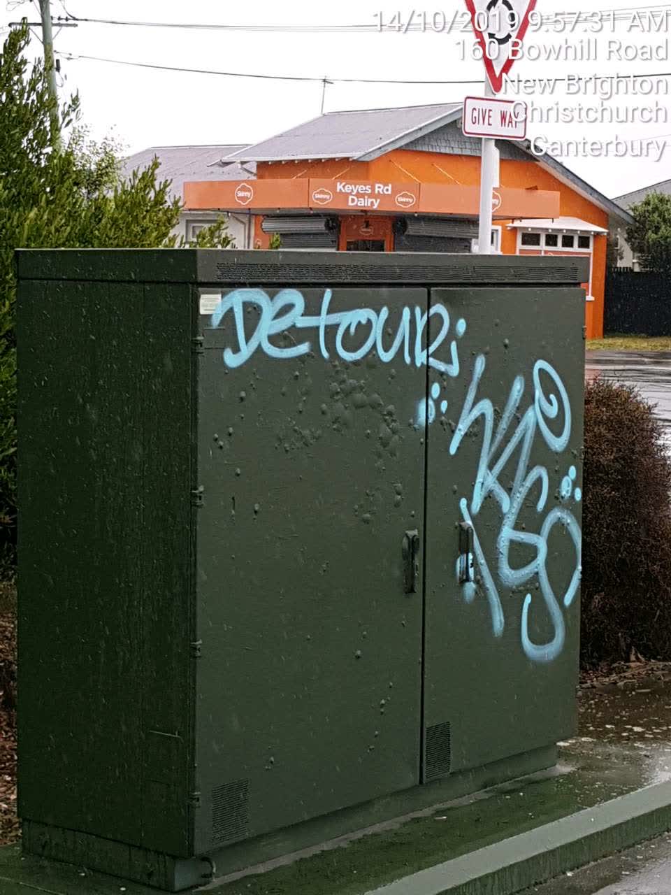 The photograph attached to this graffiti report