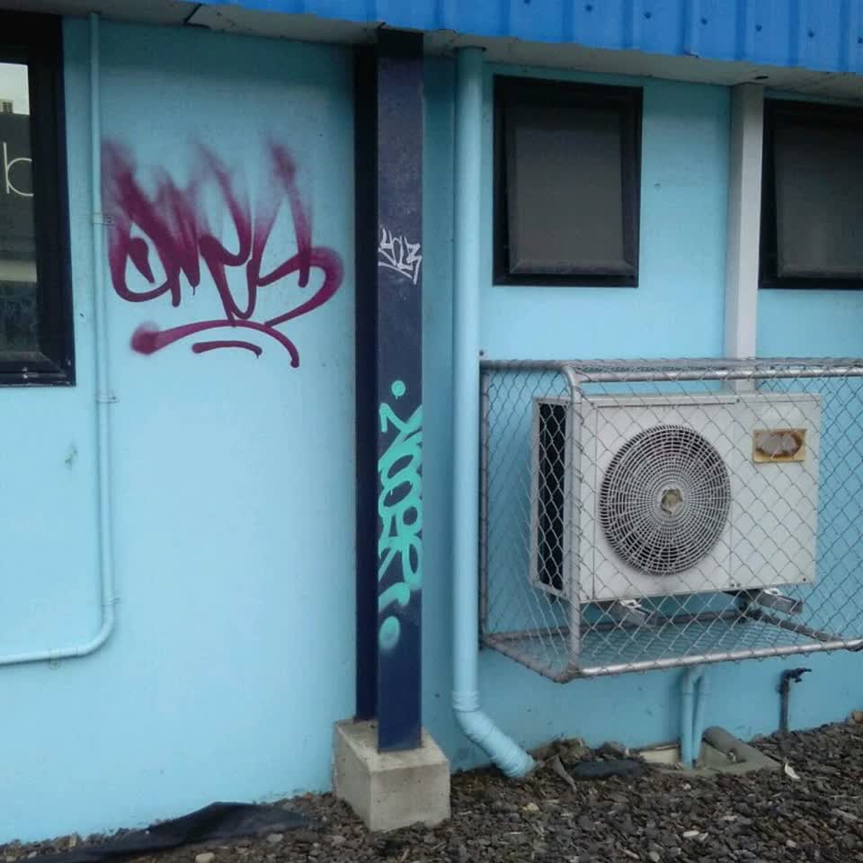 The photograph attached to this graffiti report