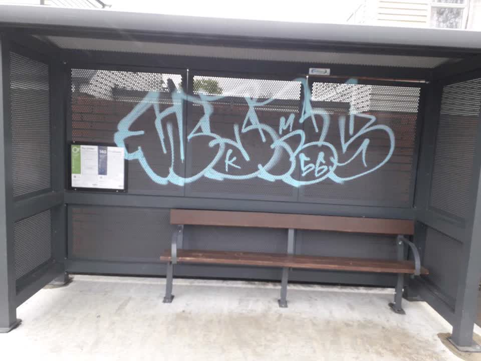 The photograph attached to this graffiti report