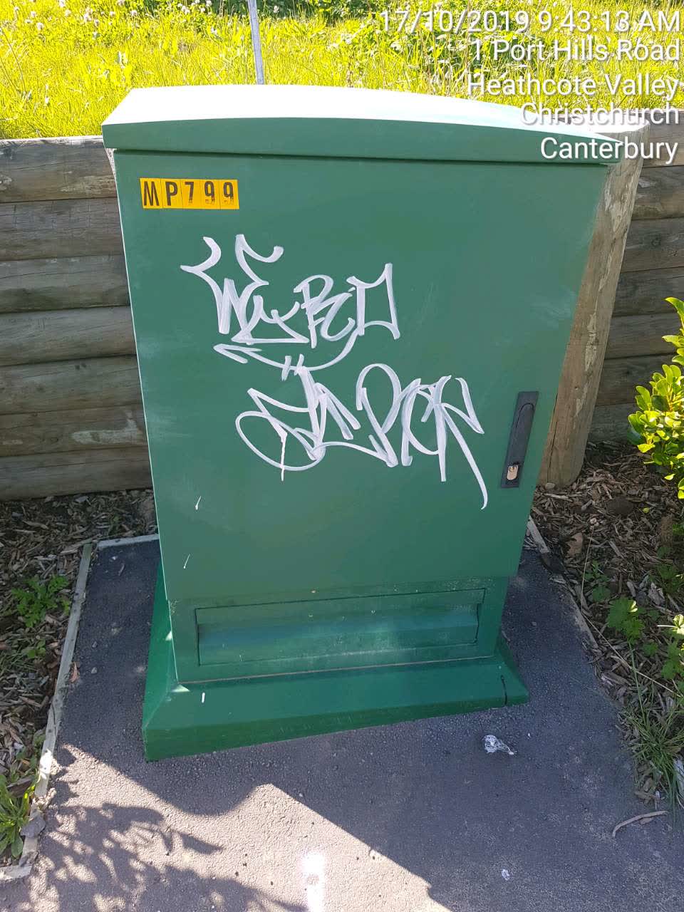 The photograph attached to this graffiti report