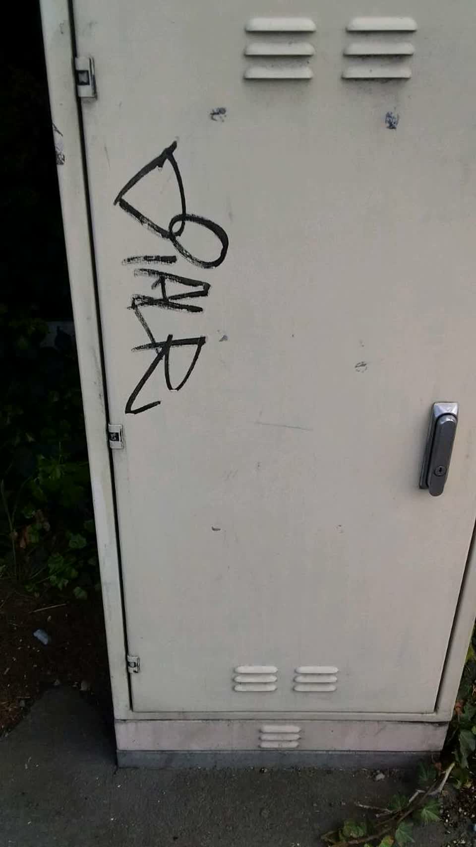 The photograph attached to this graffiti report