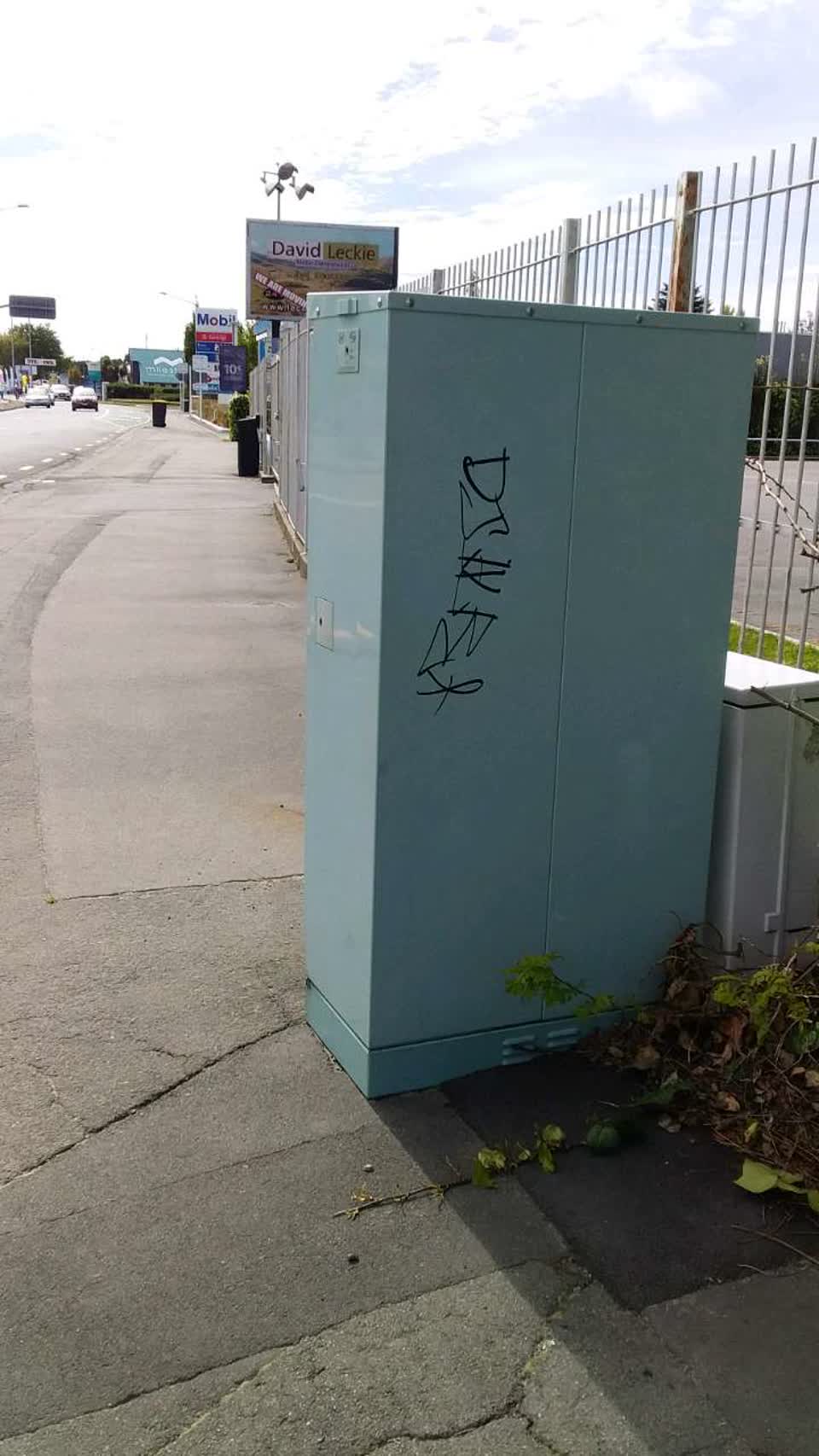 The photograph attached to this graffiti report