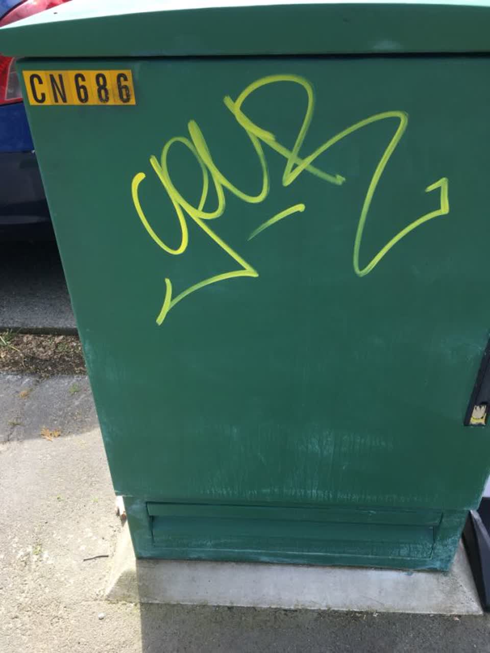 The photograph attached to this graffiti report