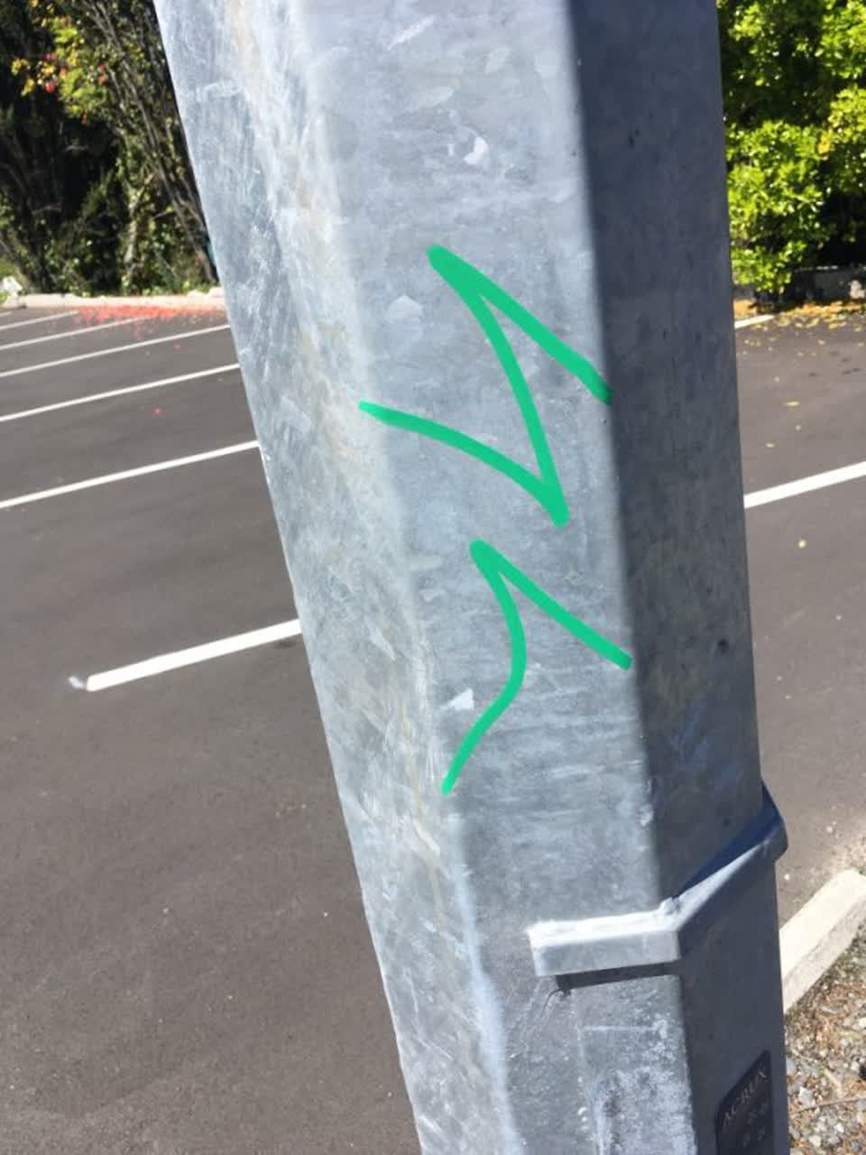 The photograph attached to this graffiti report