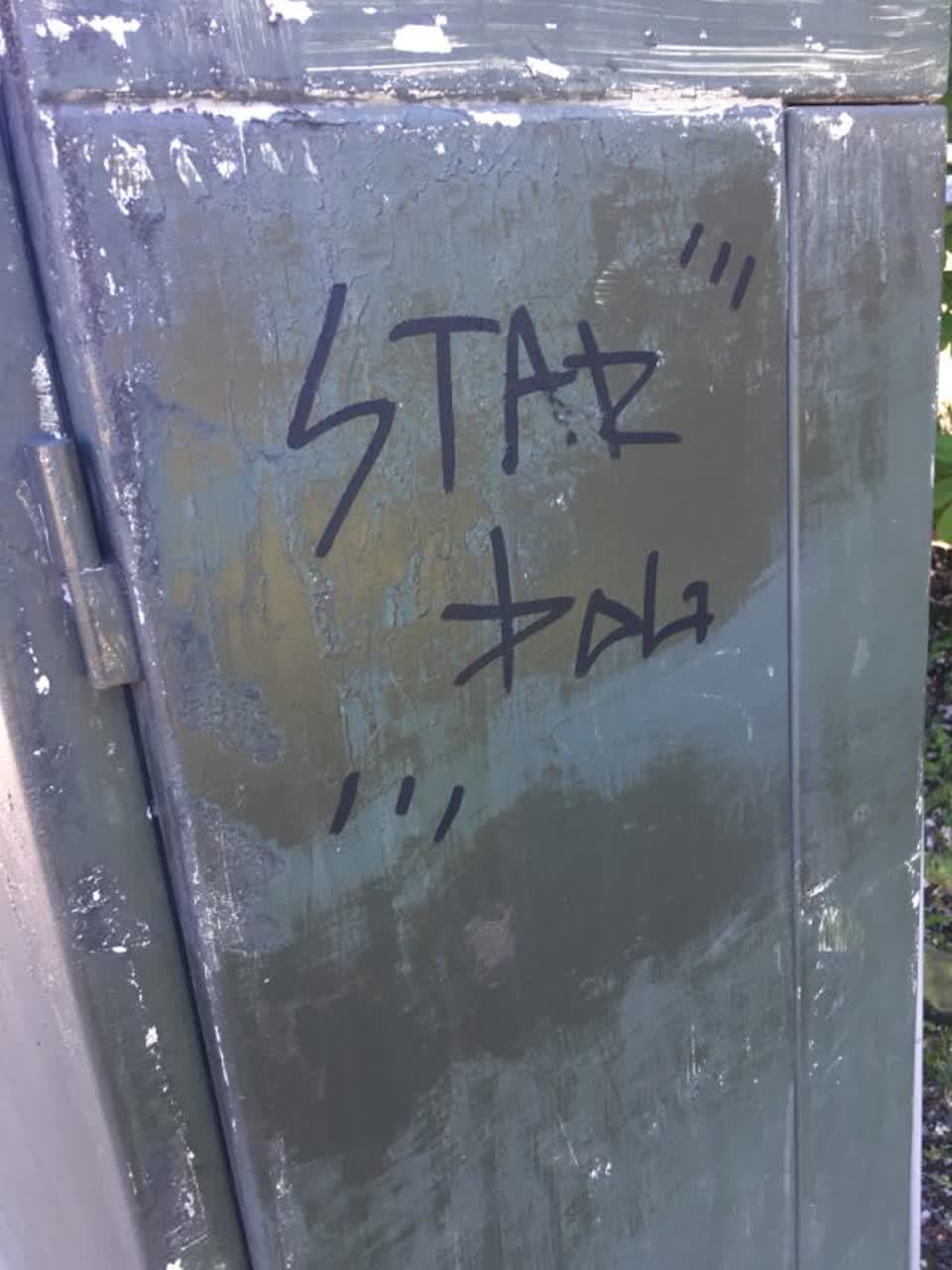 The photograph attached to this graffiti report