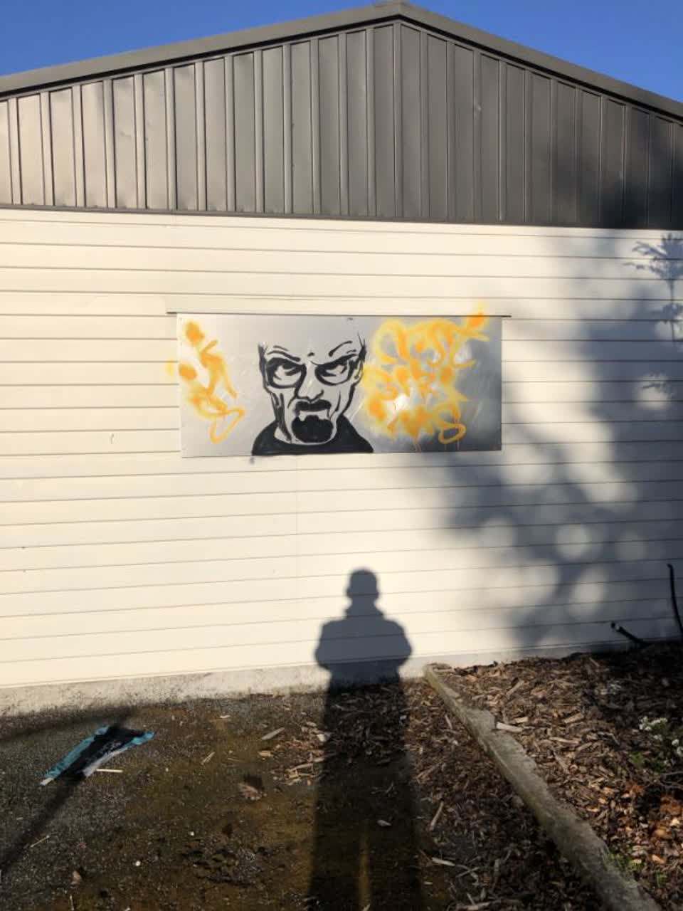 The photograph attached to this graffiti report