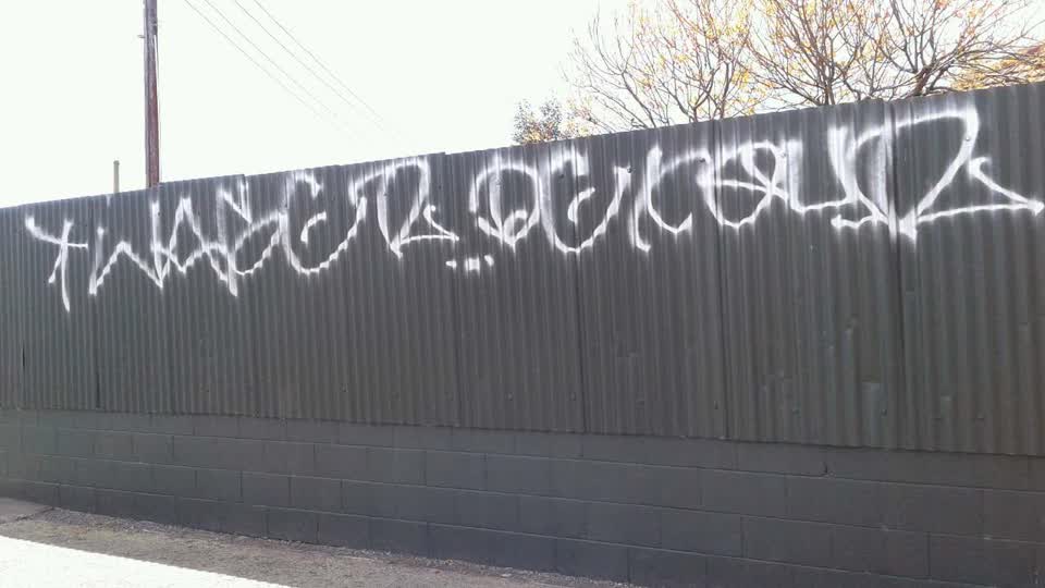 The photograph attached to this graffiti report