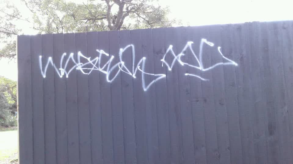 The photograph attached to this graffiti report