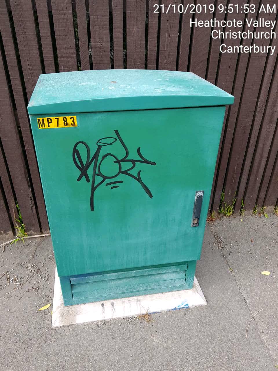 The photograph attached to this graffiti report