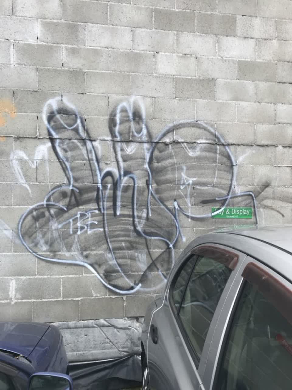 The photograph attached to this graffiti report