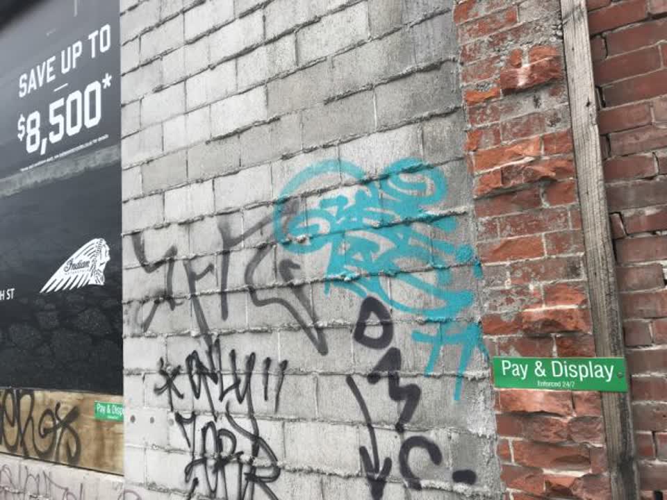 The photograph attached to this graffiti report