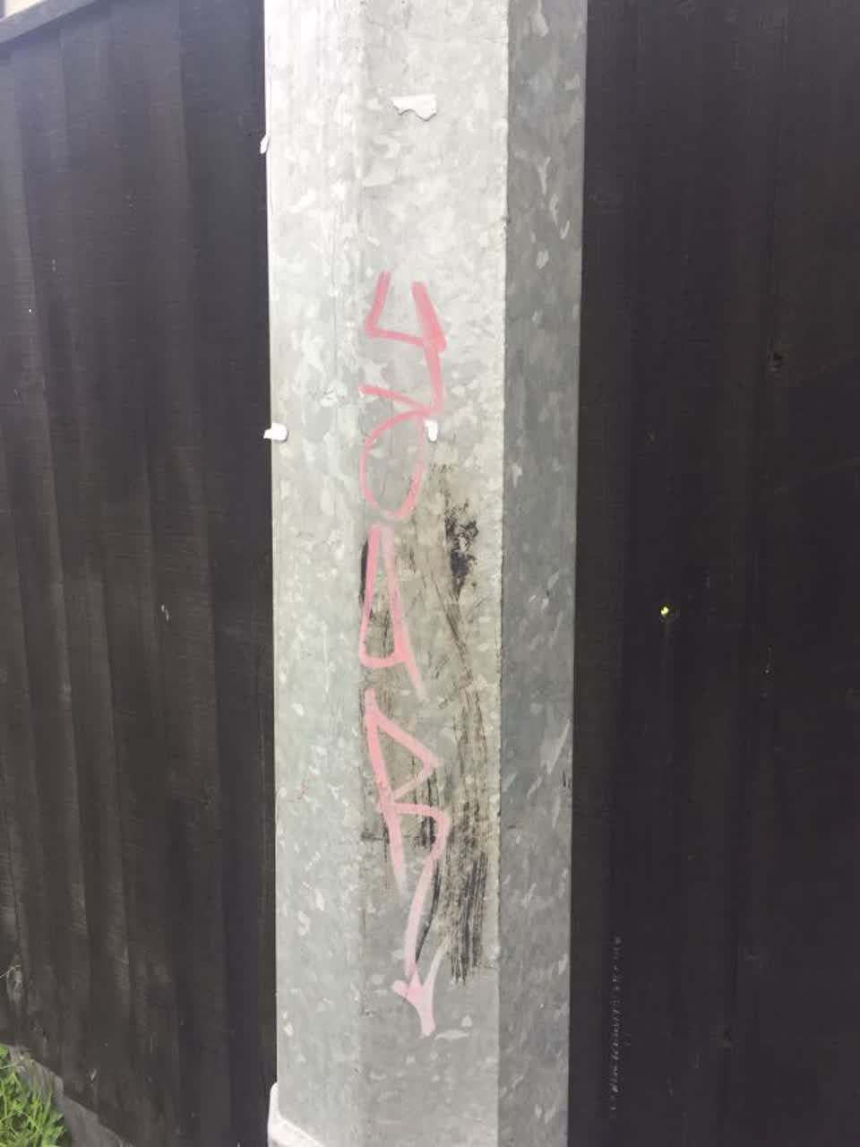 The photograph attached to this graffiti report